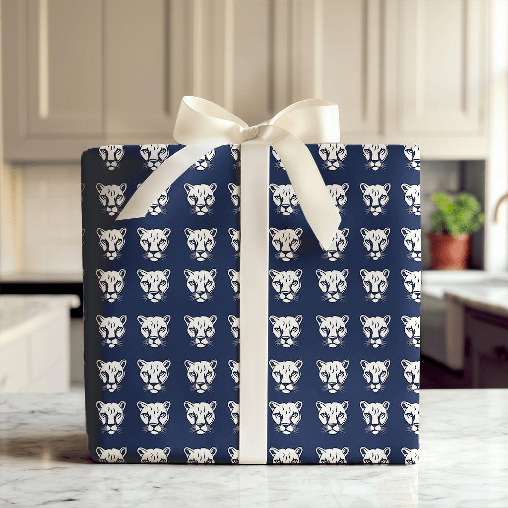Navy Cat - Wrapping Paper - Aspen & Arlo