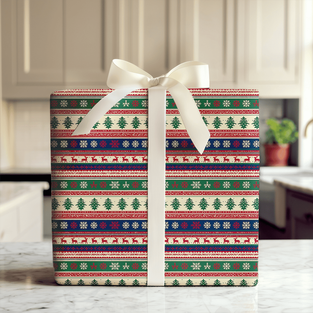 Fireside Fair Isle - Wrapping Paper - Aspen & Arlo