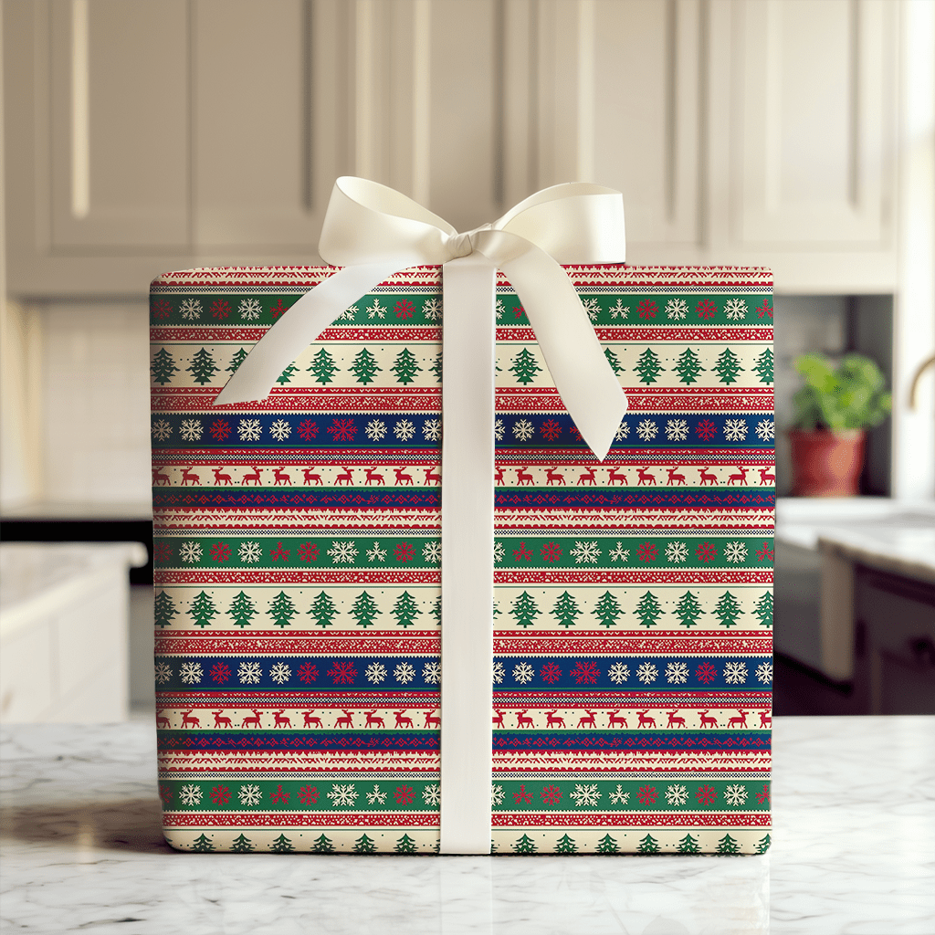 Fireside Fair Isle - Wrapping Paper - Aspen & Arlo