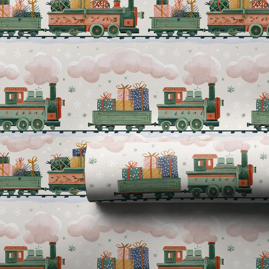 Chug Chug Holidays - Wrapping Paper - Aspen & Arlo
