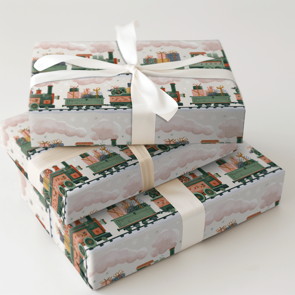 Chug Chug Holidays - Wrapping Paper - Aspen & Arlo