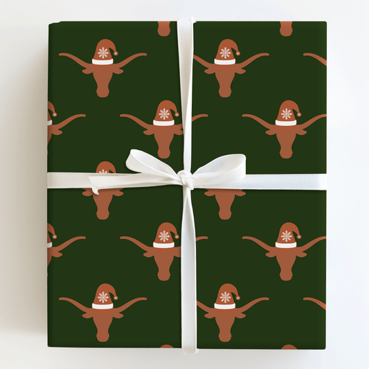 longhorn santa - Wrapping Paper - Aspen & Arlo