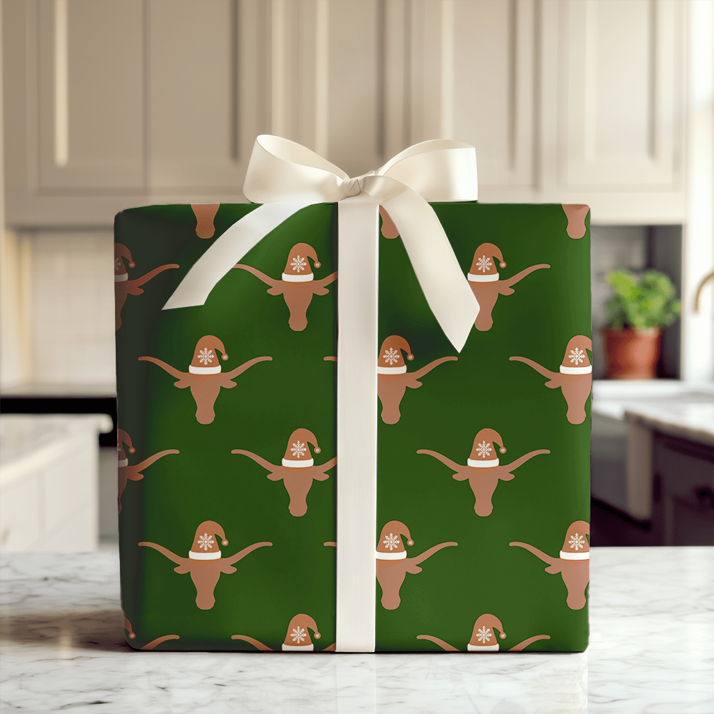 longhorn santa - Wrapping Paper - Aspen & Arlo