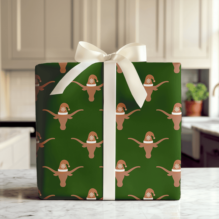 longhorn santa - Wrapping Paper - Aspen & Arlo
