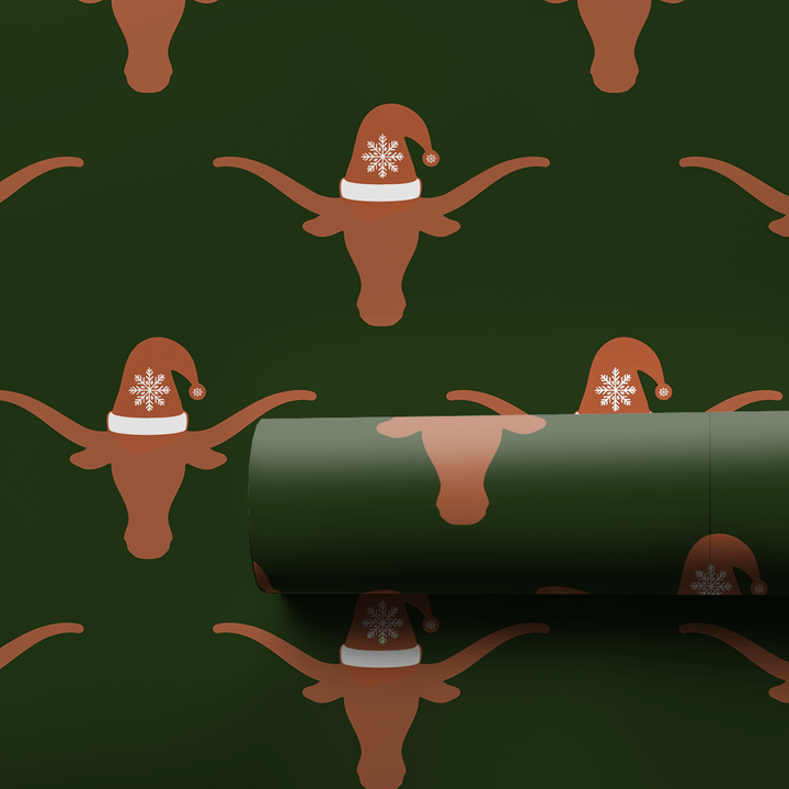 longhorn santa - Wrapping Paper - Aspen & Arlo