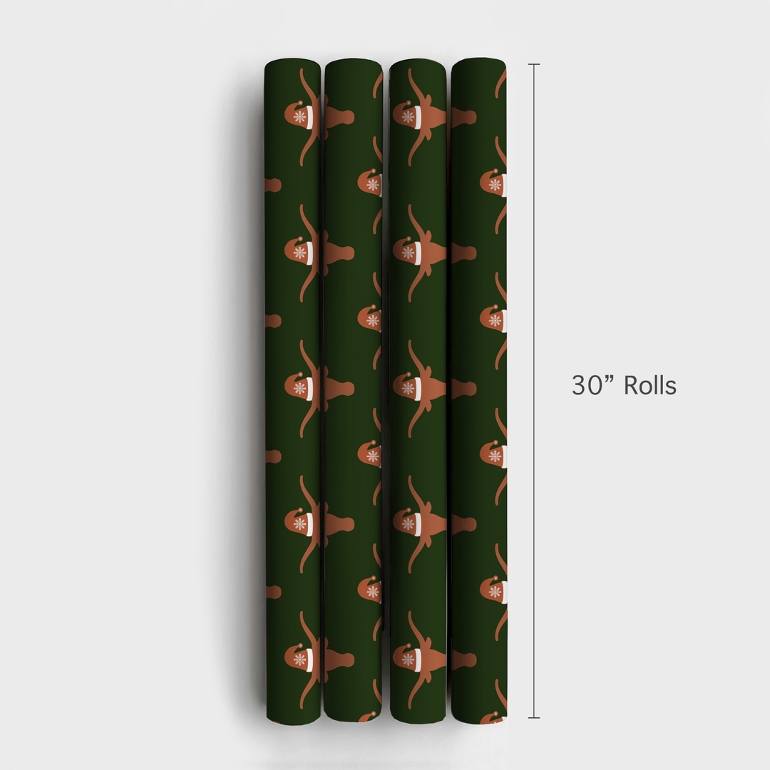 longhorn santa - Wrapping Paper - Aspen & Arlo