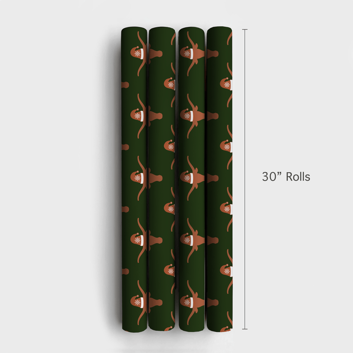 longhorn santa - Wrapping Paper - Aspen & Arlo