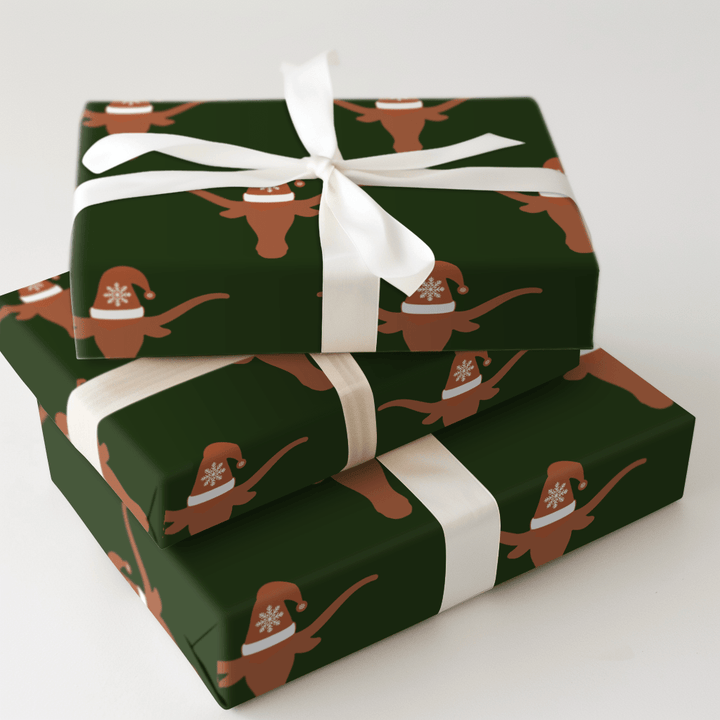 longhorn santa - Wrapping Paper - Aspen & Arlo
