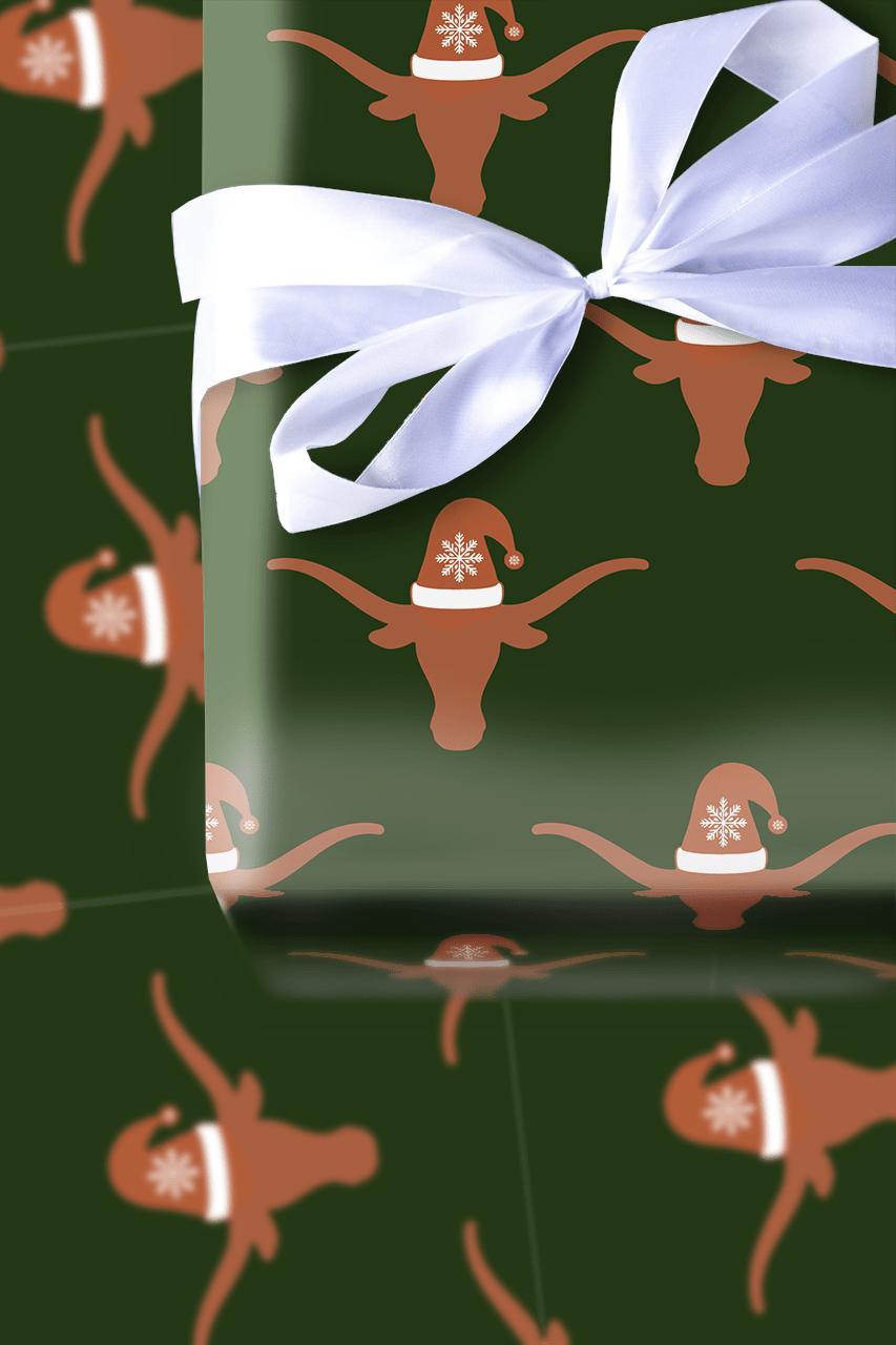 longhorn santa - Wrapping Paper - Aspen & Arlo