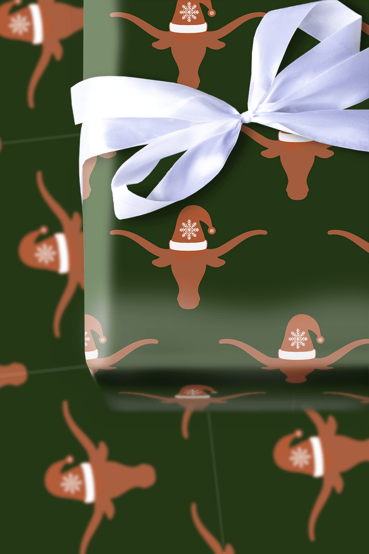 longhorn santa - Wrapping Paper - Aspen & Arlo