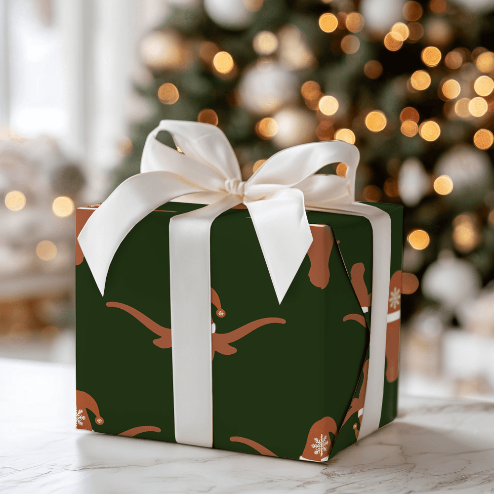 longhorn santa - Wrapping Paper - Aspen & Arlo