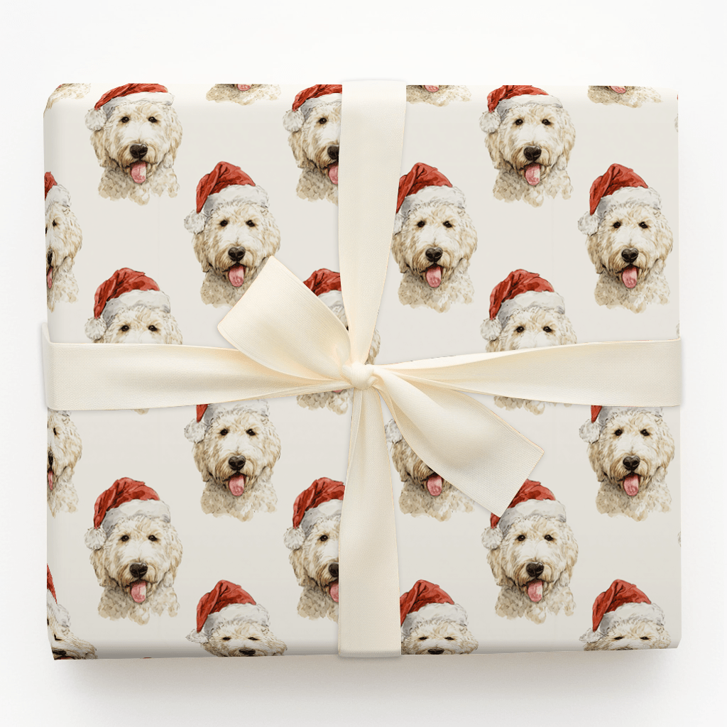 Goldendoodle Santa - Wrapping Paper - Aspen & Arlo