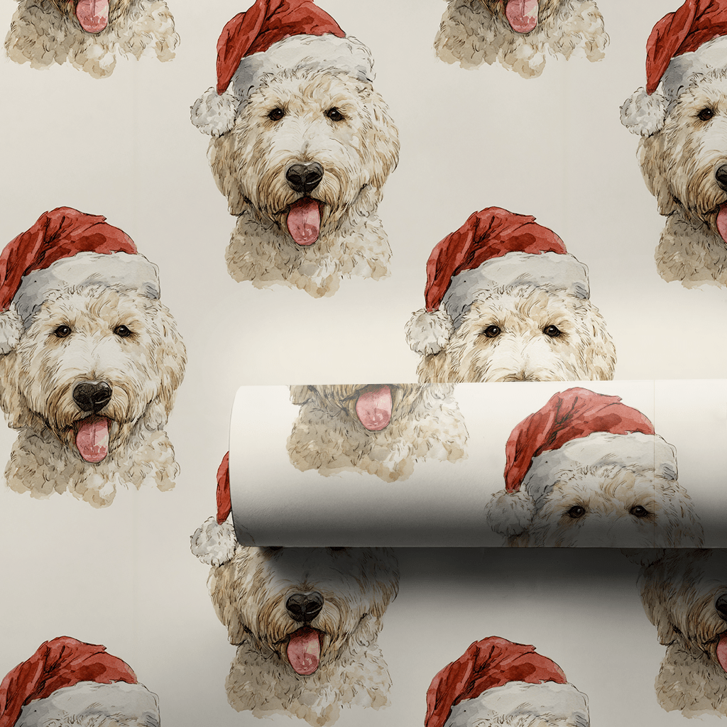 Goldendoodle Santa - Wrapping Paper - Aspen & Arlo