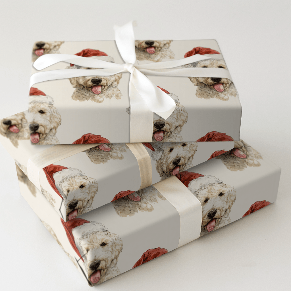 Goldendoodle Santa - Wrapping Paper - Aspen & Arlo