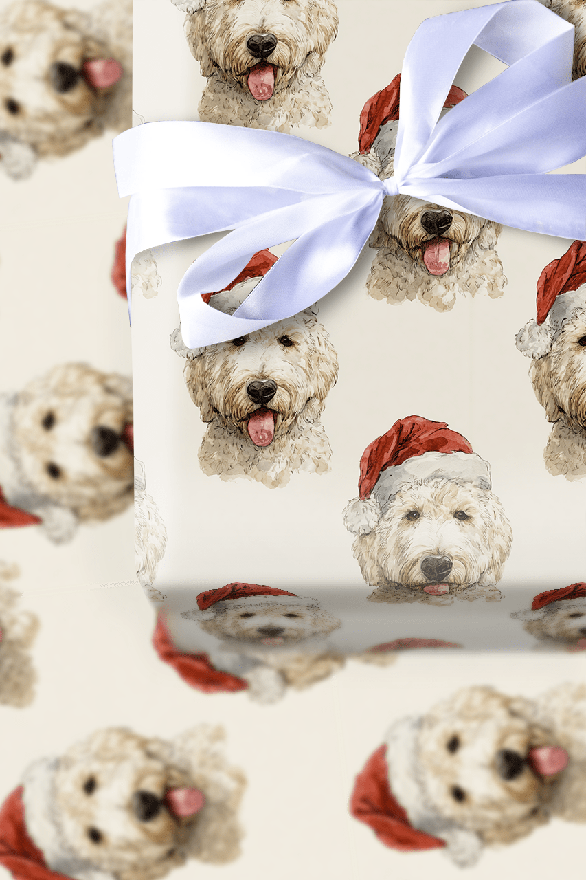 Goldendoodle Santa - Wrapping Paper - Aspen & Arlo