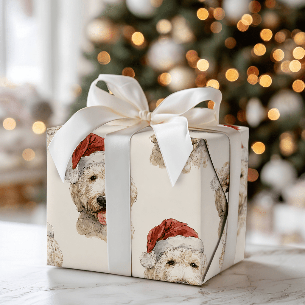 Goldendoodle Santa - Wrapping Paper - Aspen & Arlo
