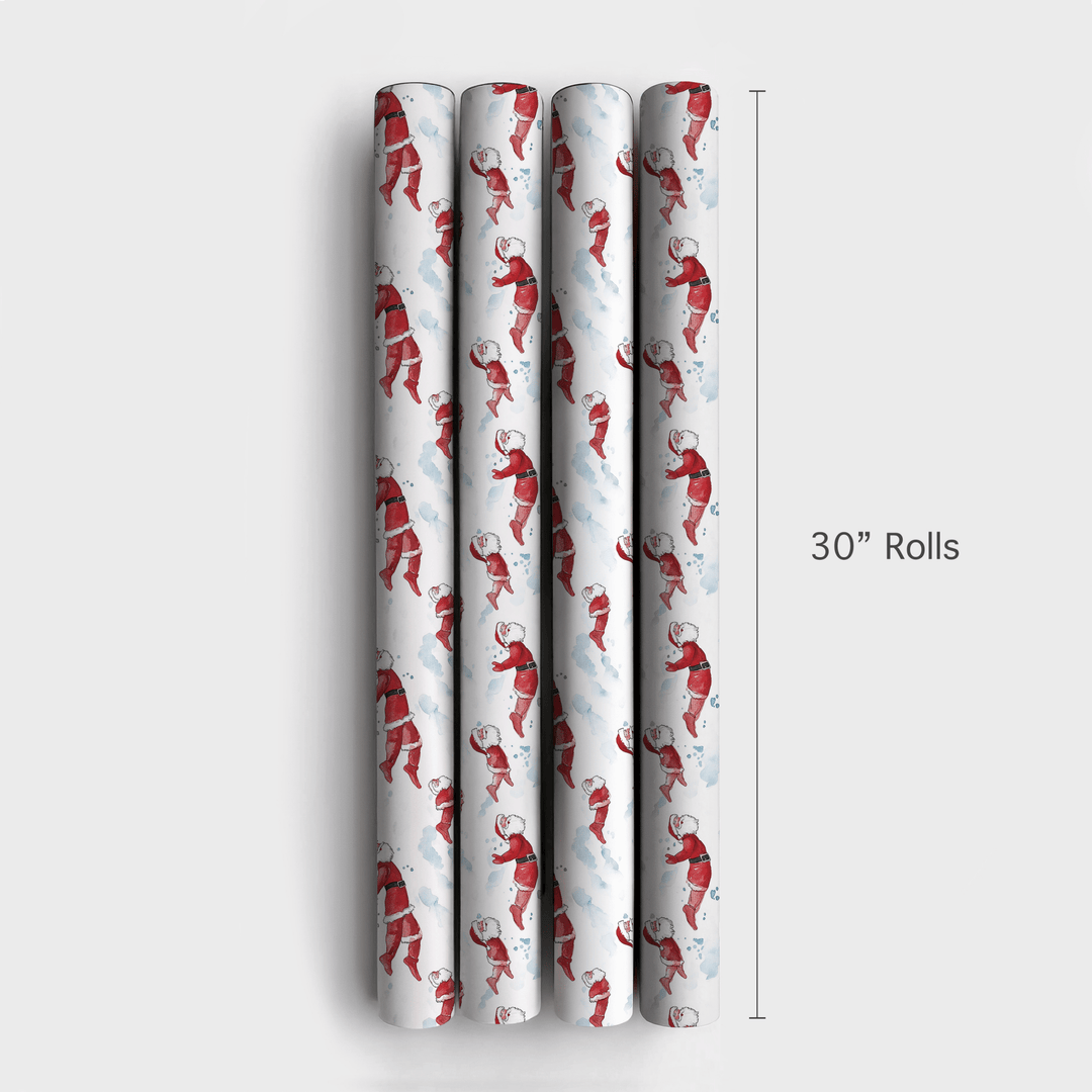 Swim Laps with Santa - Wrapping Paper - Aspen & Arlo
