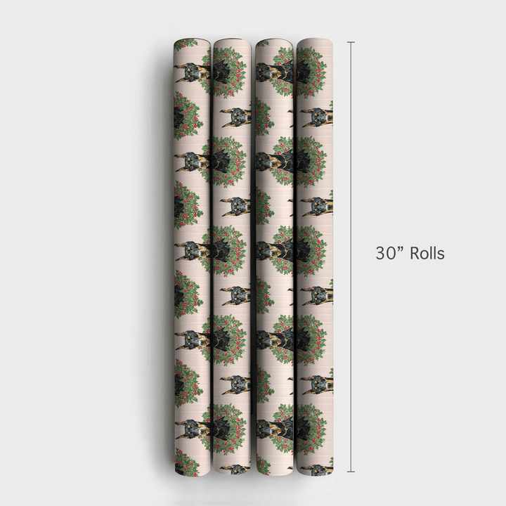 Holly Jolly Dobermans - Wrapping Paper - Aspen & Arlo
