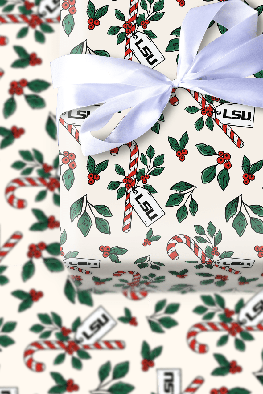 Peppermint LSU - Wrapping Paper - Aspen & Arlo