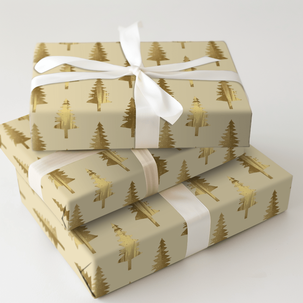 Pining Gold - Wrapping Paper - Aspen & Arlo