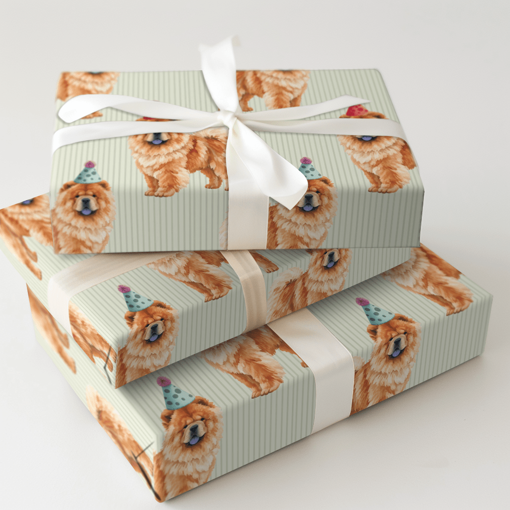 Party with Chow Chow - Wrapping Paper - Aspen & Arlo