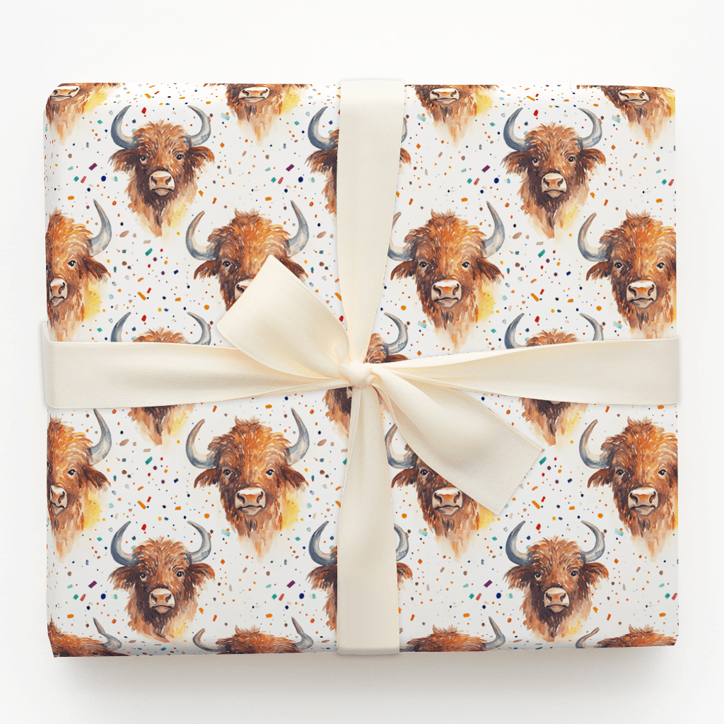 Horns Over Confetti - Wrapping Paper - Aspen & Arlo