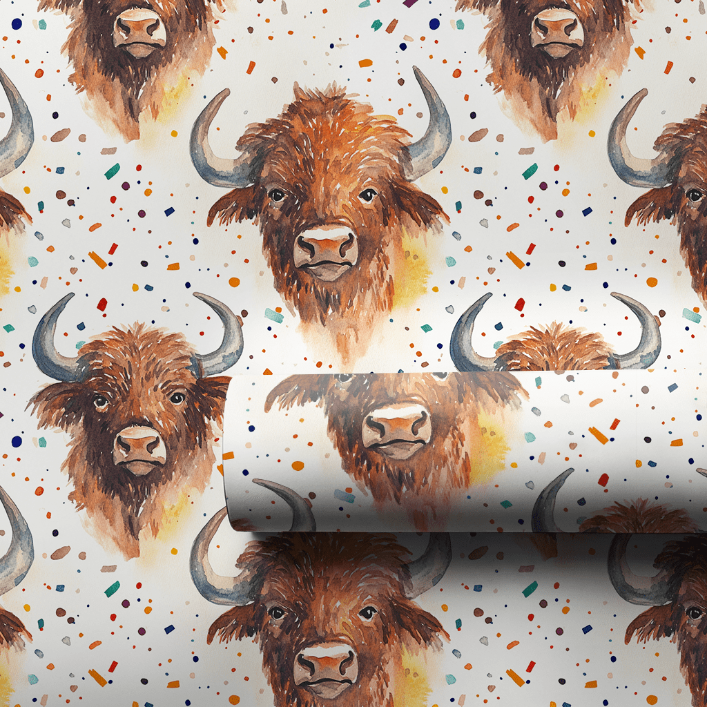 Horns Over Confetti - Wrapping Paper - Aspen & Arlo