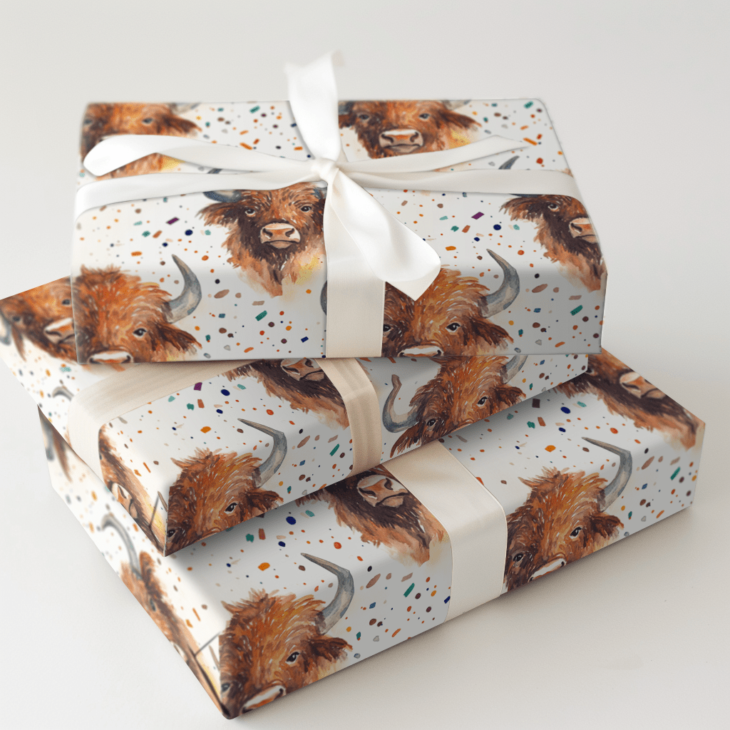Horns Over Confetti - Wrapping Paper - Aspen & Arlo