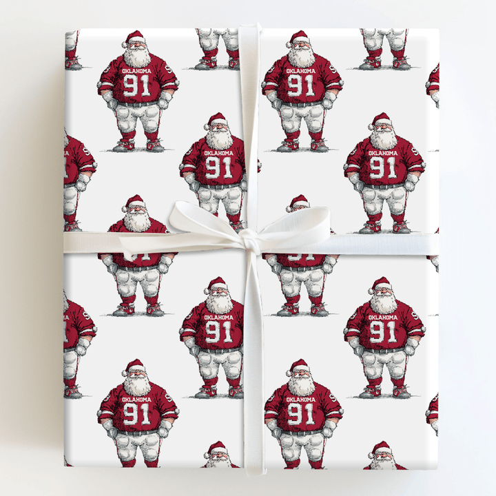 Crimson Clause in the End Zone - Wrapping Paper - Aspen & Arlo