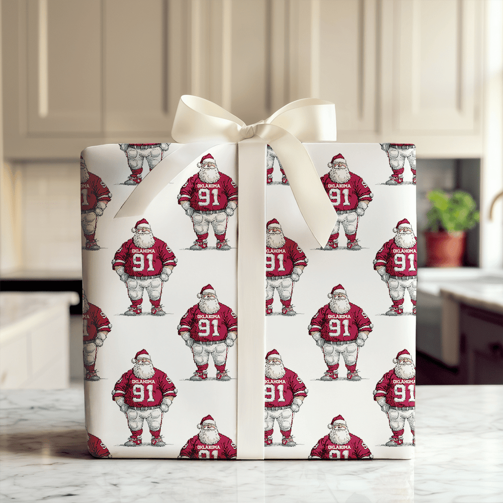 Crimson Clause in the End Zone - Wrapping Paper - Aspen & Arlo