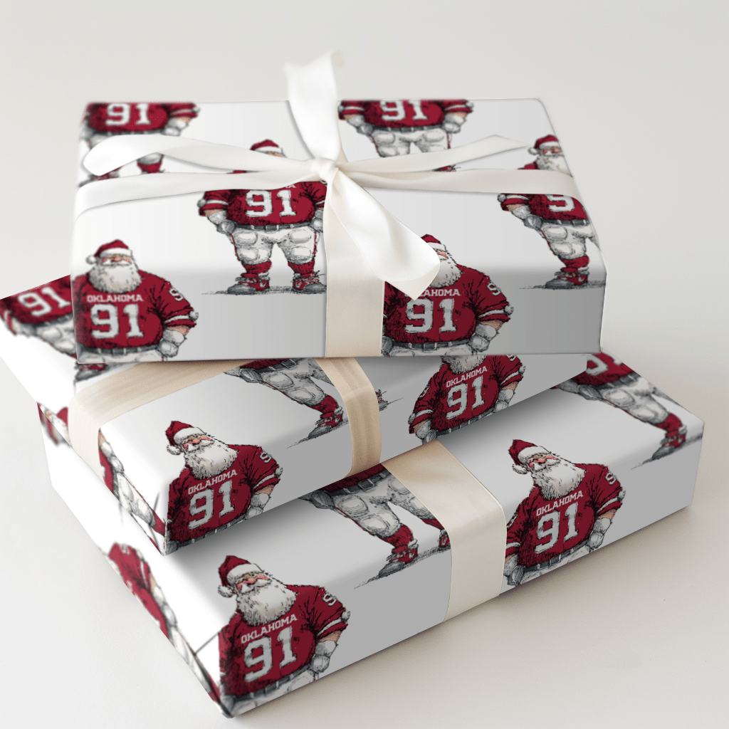 Crimson Clause in the End Zone - Wrapping Paper - Aspen & Arlo