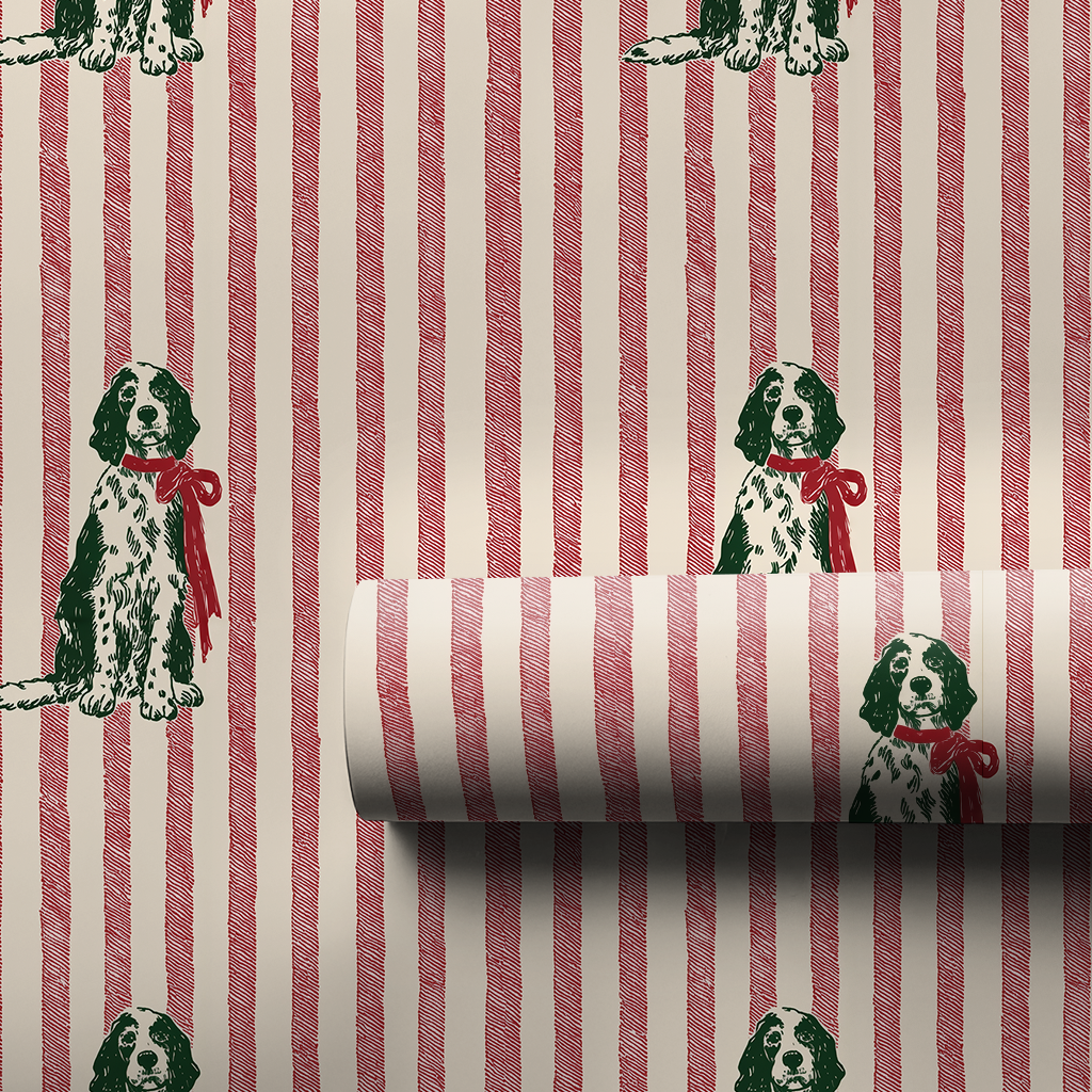 Spaniel Christmas Stripes