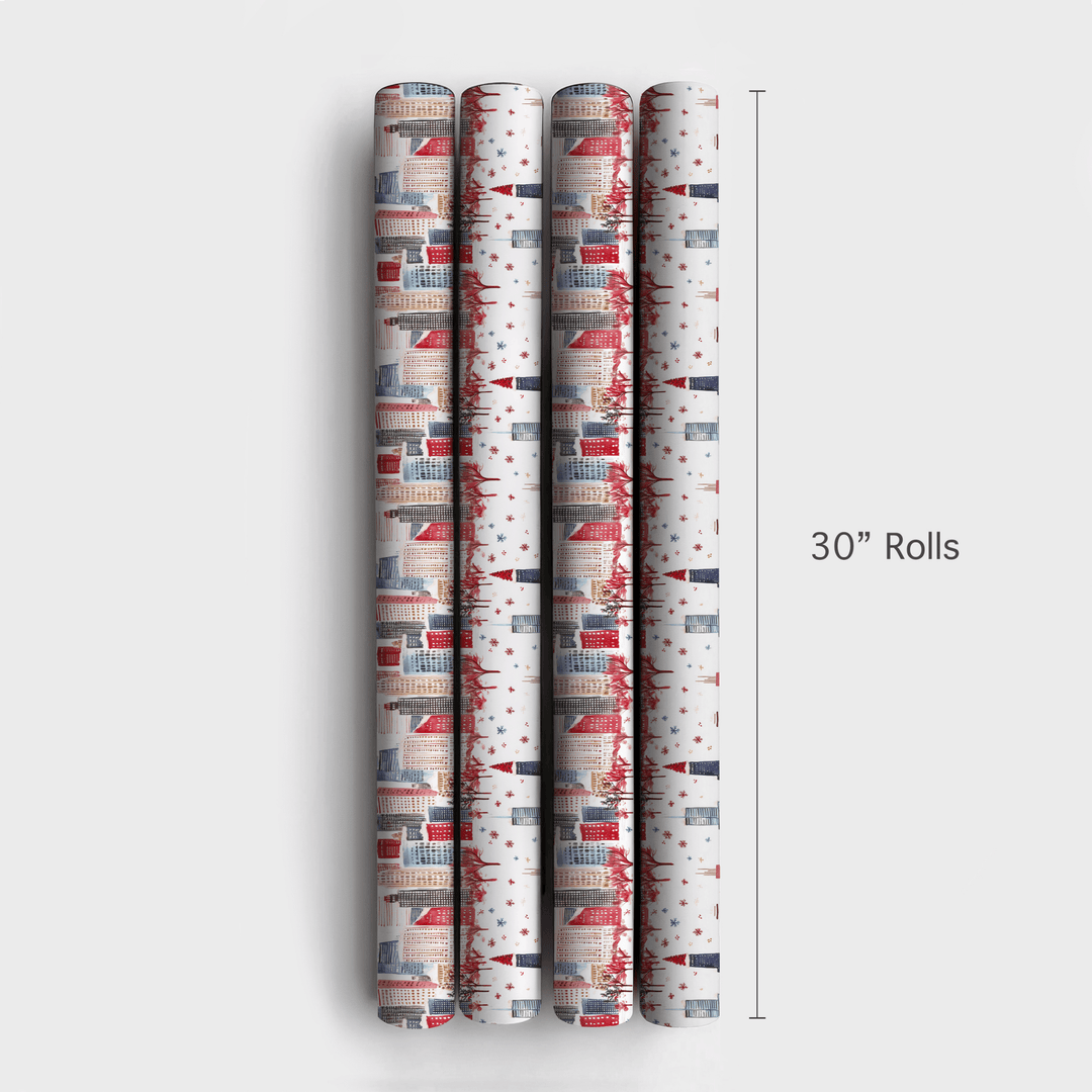Snowy Skyline - Wrapping Paper - Aspen & Arlo