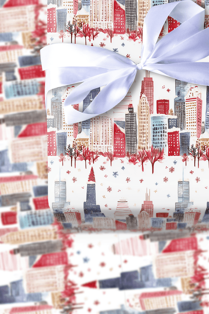 Snowy Skyline - Wrapping Paper - Aspen & Arlo