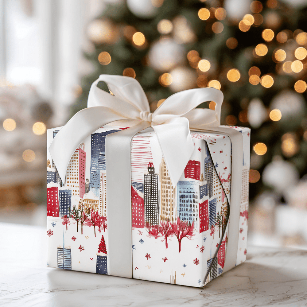 Snowy Skyline - Wrapping Paper - Aspen & Arlo