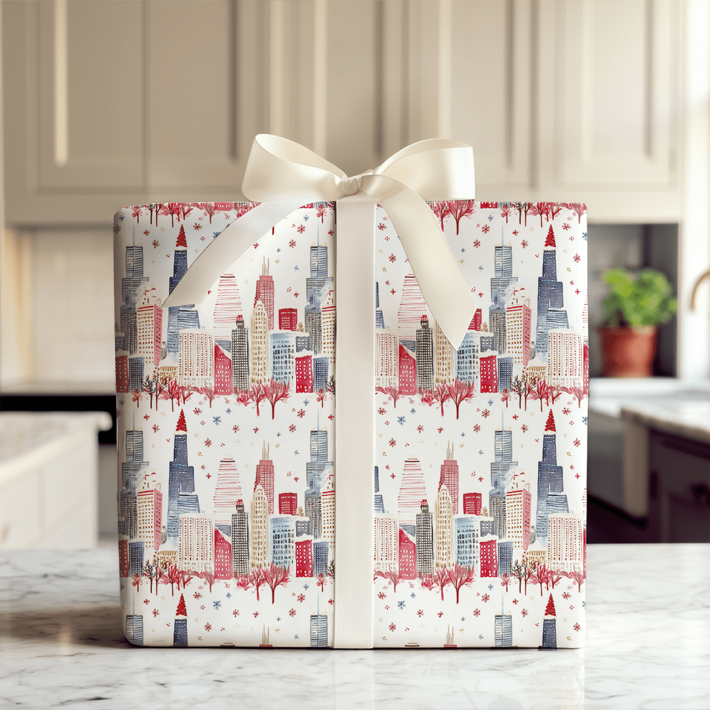 Snowy Skyline - Wrapping Paper - Aspen & Arlo