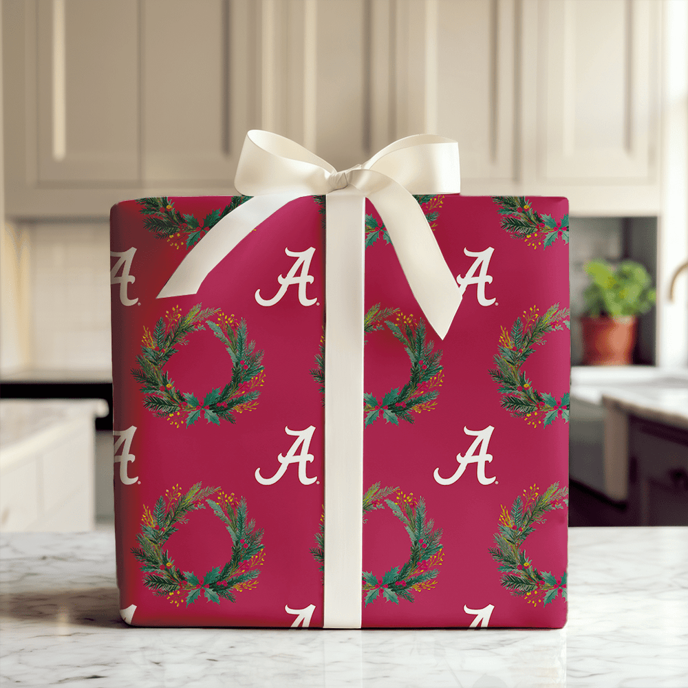 Crimson Wreath of Alabama - Wrapping Paper - Aspen & Arlo