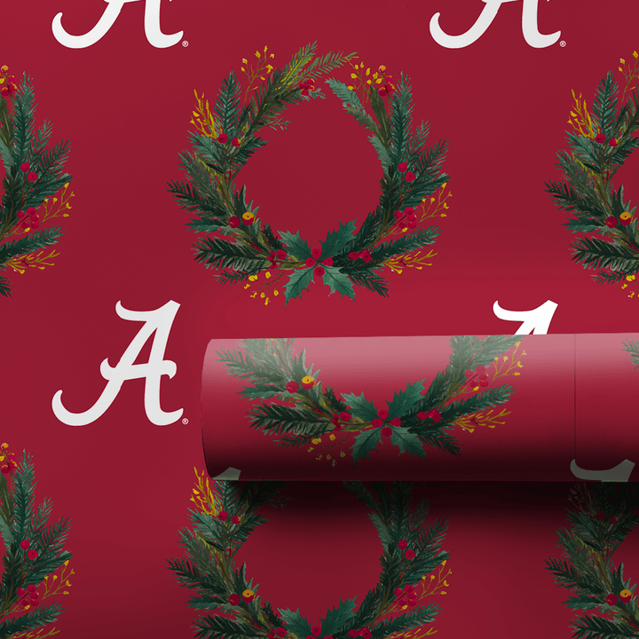 Crimson Wreath of Alabama - Wrapping Paper - Aspen & Arlo