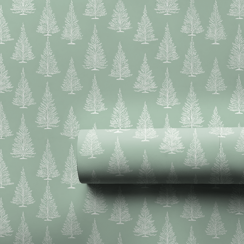 Green Tree Time - Wrapping Paper - Aspen & Arlo