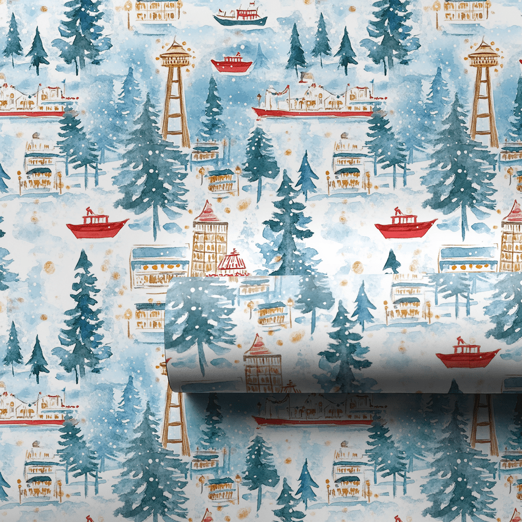 Rainy Snow Holiday - Wrapping Paper - Aspen & Arlo