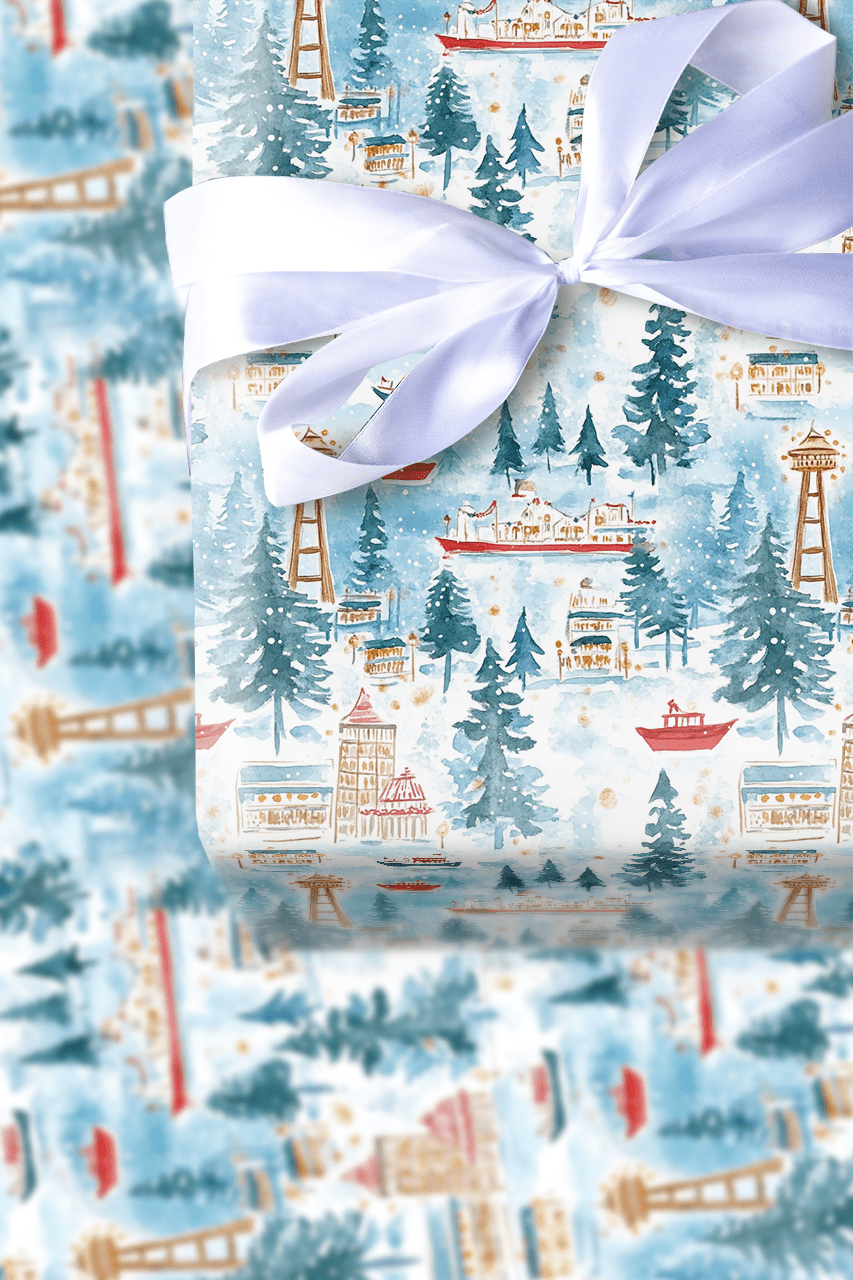 Rainy Snow Holiday - Wrapping Paper - Aspen & Arlo