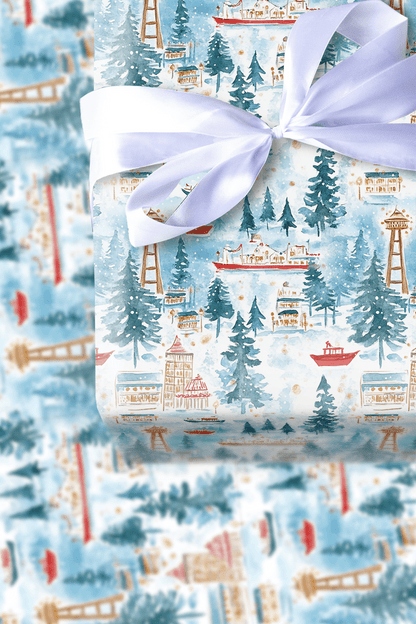 Rainy Snow Holiday - Wrapping Paper - Aspen & Arlo
