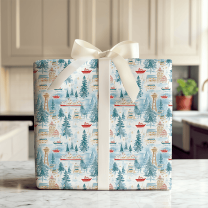 Rainy Snow Holiday - Wrapping Paper - Aspen & Arlo