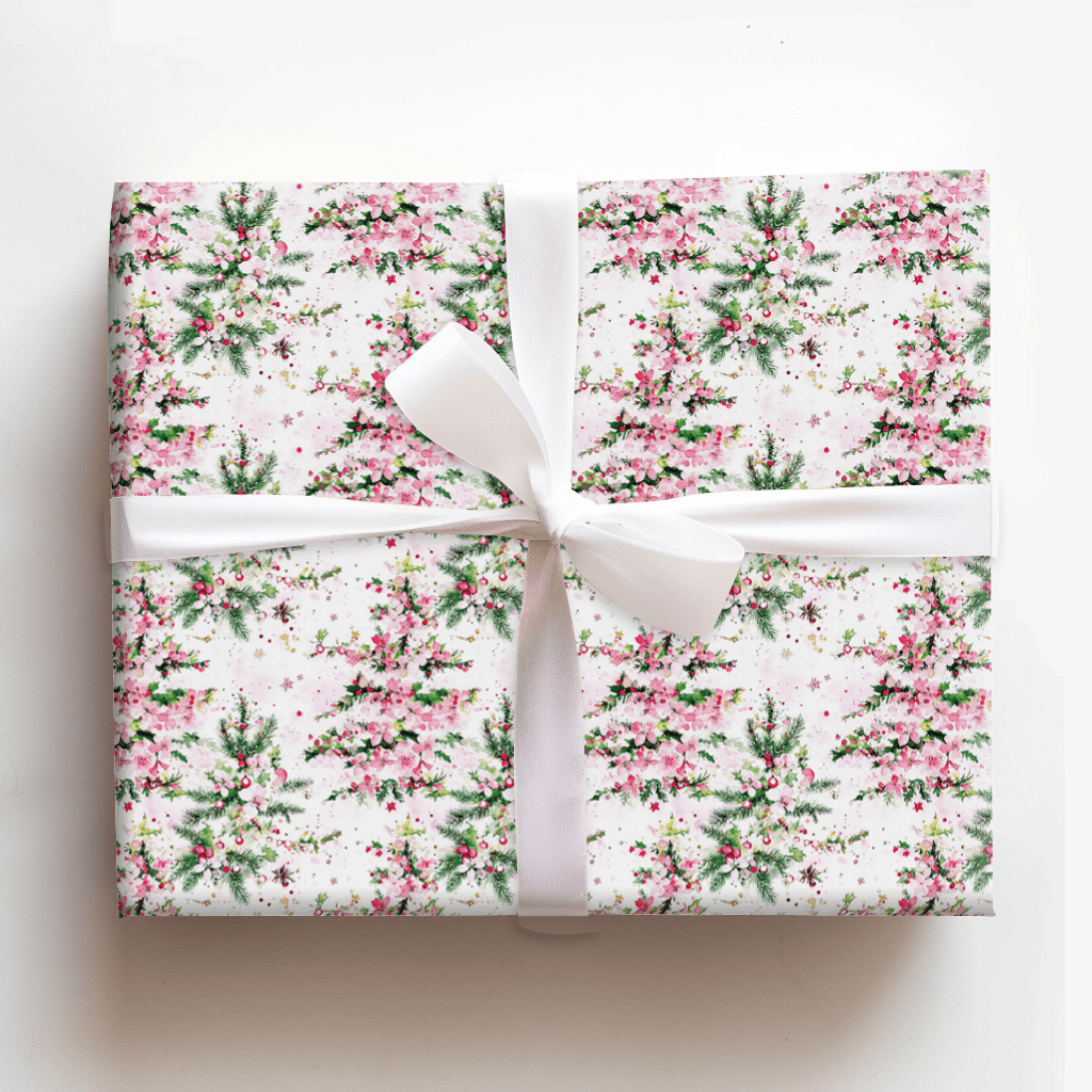 Blush Holiday Blooms - Wrapping Paper - Aspen & Arlo