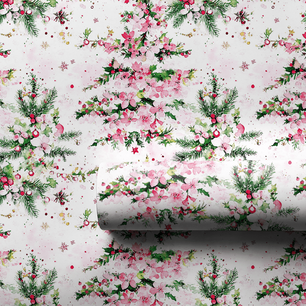 Blush Holiday Blooms - Wrapping Paper - Aspen & Arlo