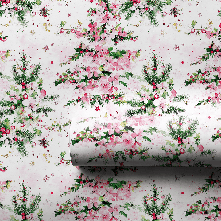 Blush Holiday Blooms - Wrapping Paper - Aspen & Arlo