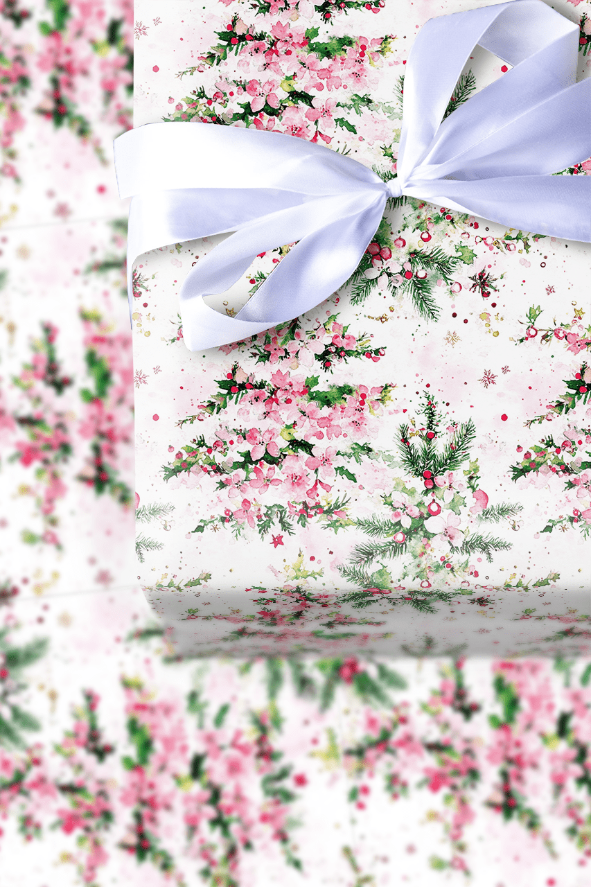 Blush Holiday Blooms - Wrapping Paper - Aspen & Arlo