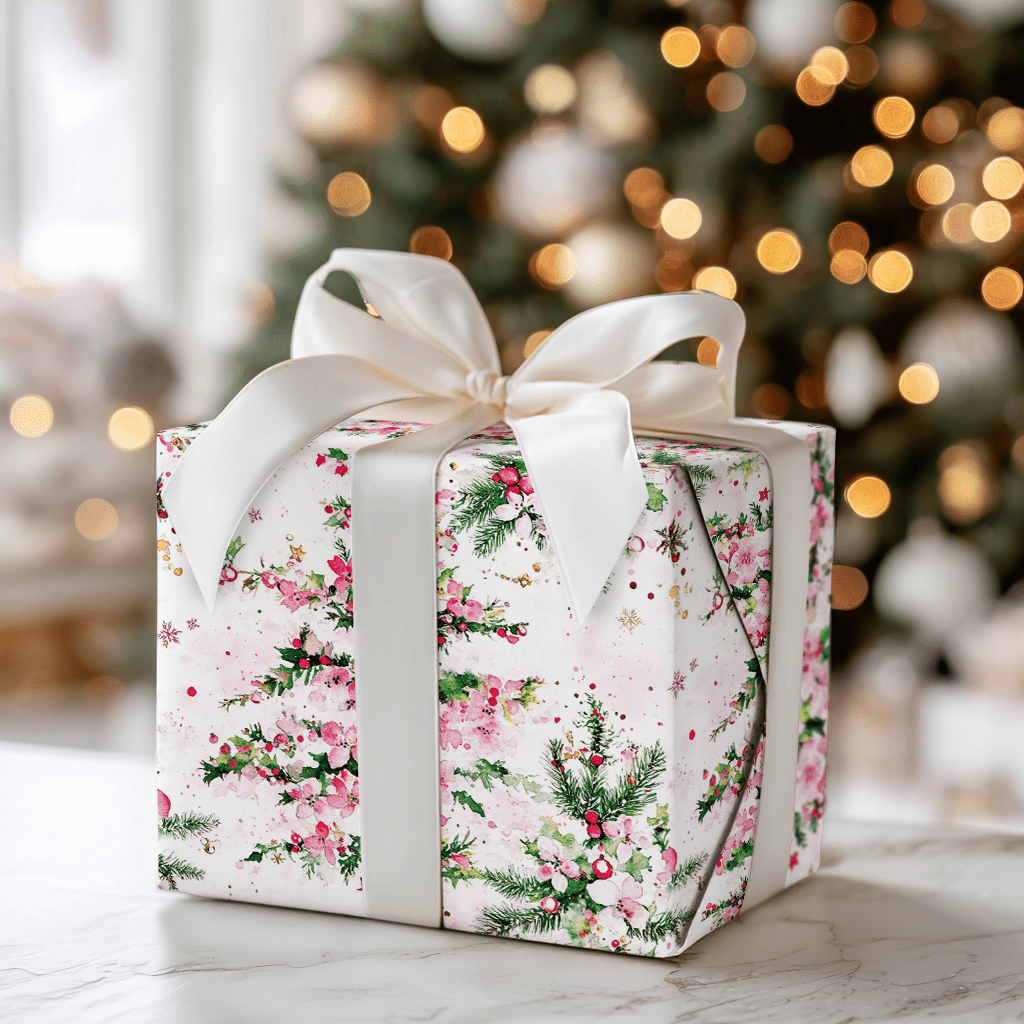 Blush Holiday Blooms - Wrapping Paper - Aspen & Arlo