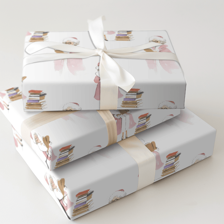 Bookish Claus - Wrapping Paper - Aspen & Arlo