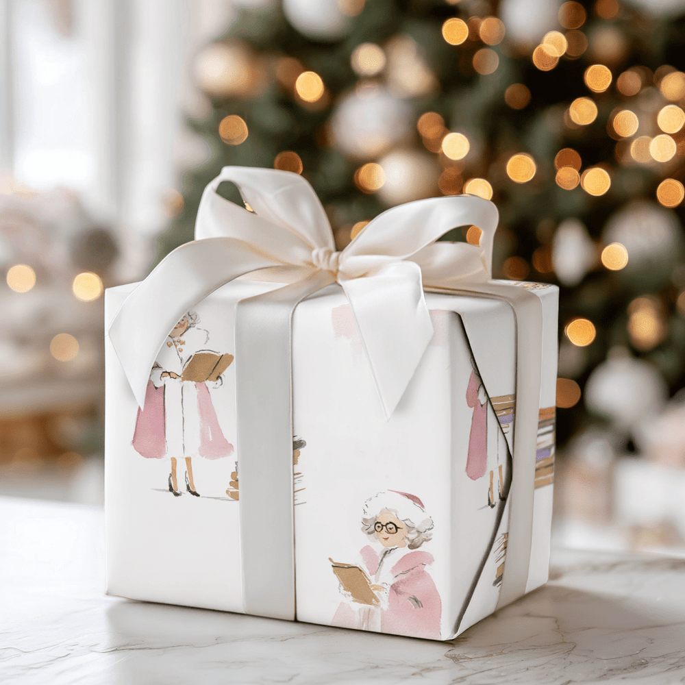 Bookish Claus - Wrapping Paper - Aspen & Arlo